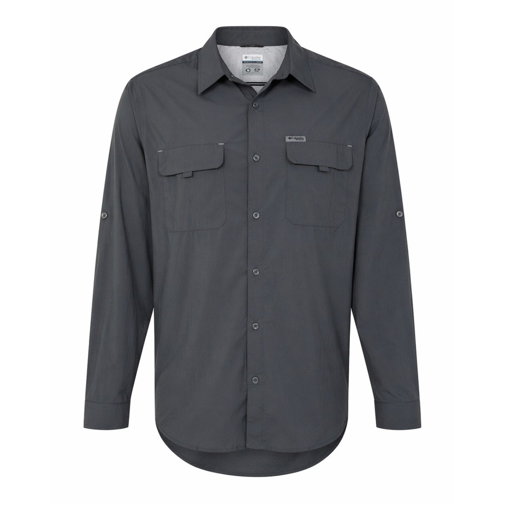 Columbia Titanium Fishing Shirt Omni Dry Long Sleeve Outdoor Gray XL Nylon